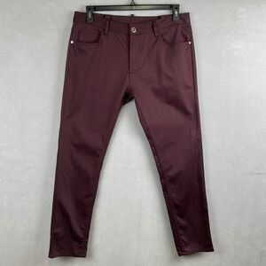 Zara Man Basic Collection Burgundy Slim Five Pocket Pants Mens USA 34 Euro Sleek